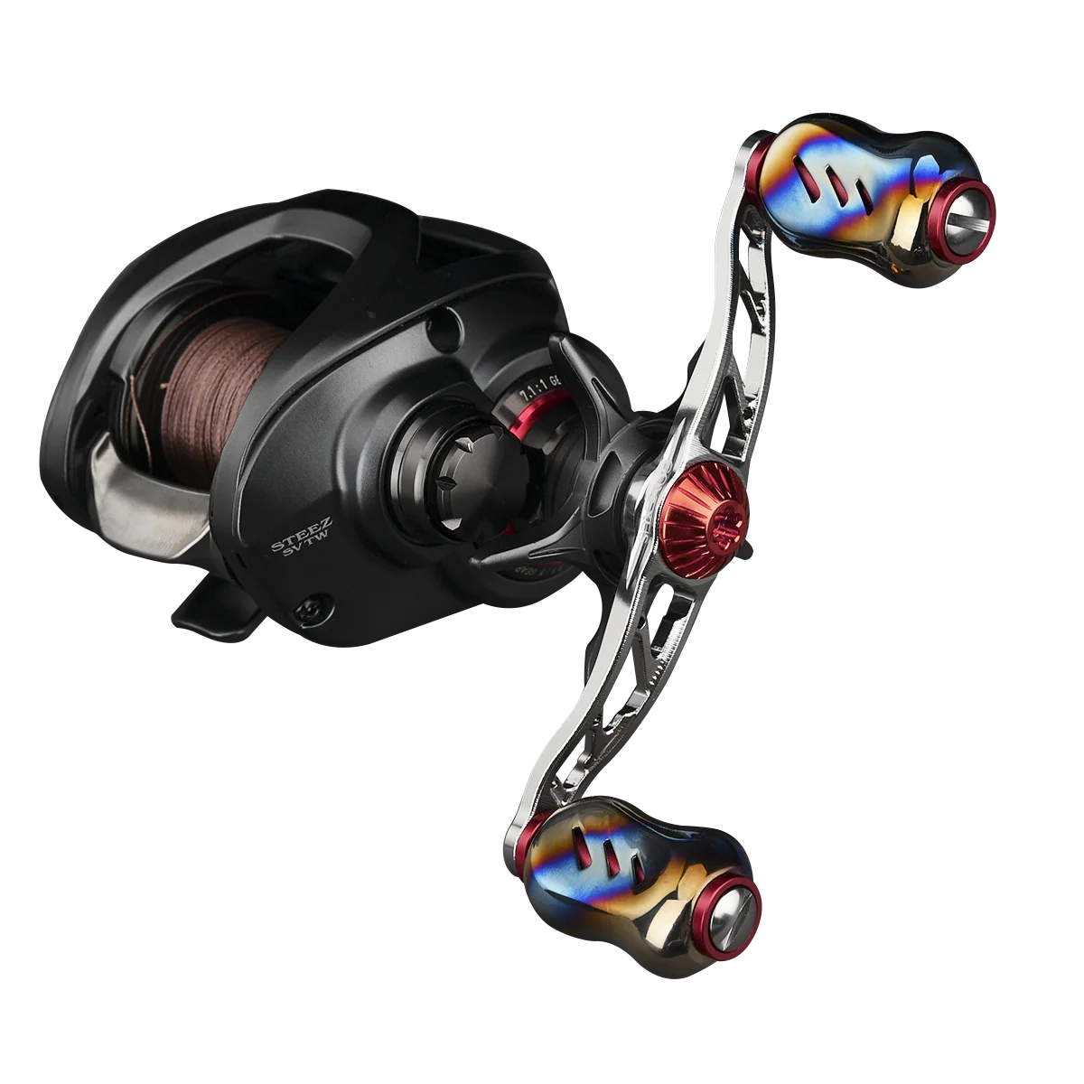 Bouton Poignée En Titane Gomexus 8x5 Mm Rouge - Pour Moulinets Daiwa Steez, Tatula, Zillion