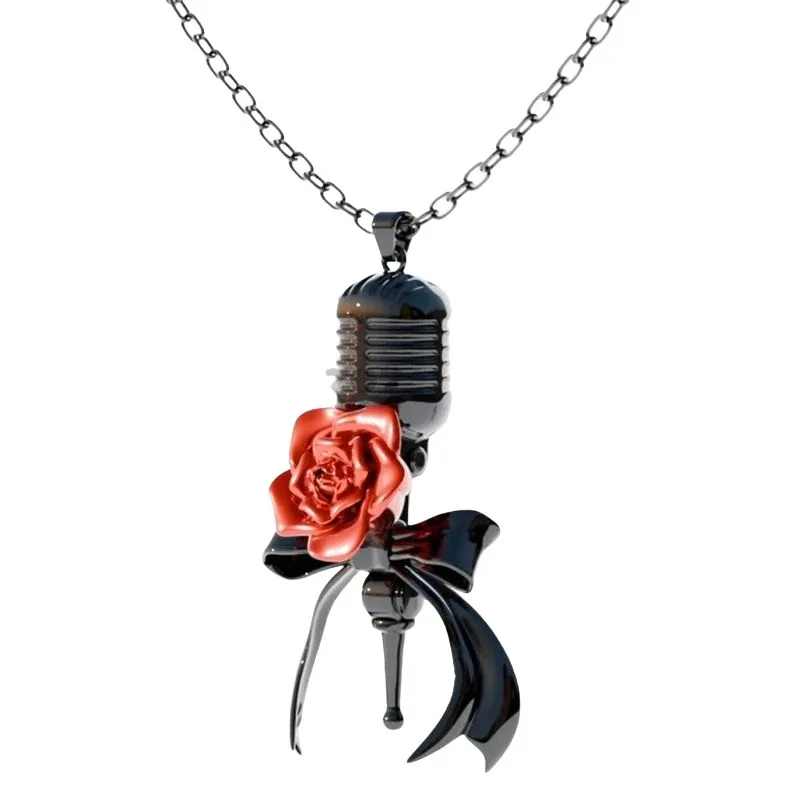 Anime NANA Oosaki Nana Cosplay Necklace Rose Bow Microphone
