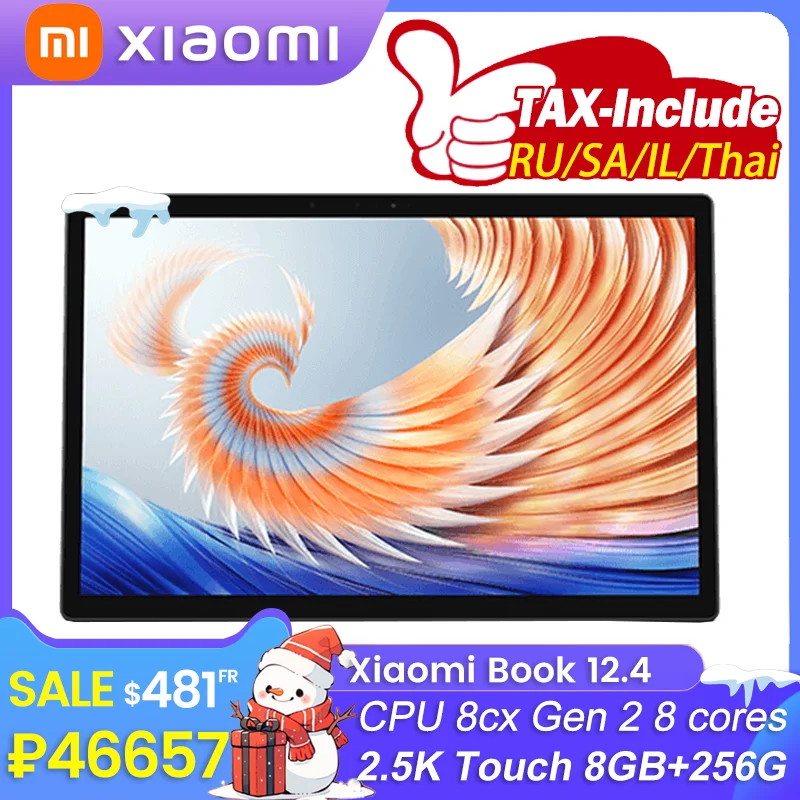 Xiaomi Book 12.4 2023 2-in-1 Tablet Laptop Qualcomm Snapdragon 8cx Gen 2 8 Cores 8gb Lpddr4x 256gb Ssd 2.5k Touch Screen Windows - Laptops - AliExpress