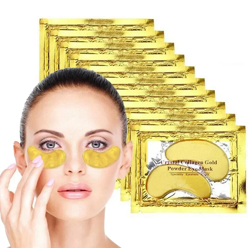 

10 пар коллагеновых золотых порошковых масок для глаз против старения темных кругов удаление акне красивые патчи для ухода за кожей вокруг глаз корейская косметика