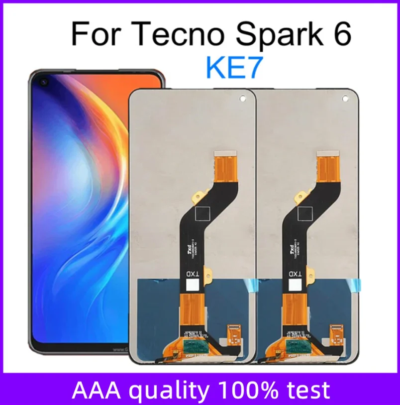 

6.8" LCD For Tecno Spark 6 KE7 LCD Display Touch Screen Digitizer Assembly Replacement