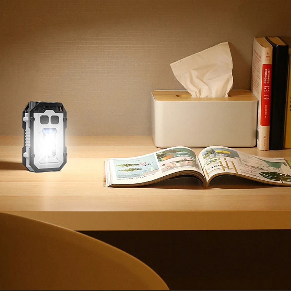 Description Picture 5 of item180LM Mini Keychain LED Flashlight Head Hight Bright Flashlight Type-C Rechargeable Torch Outdoor Work Light Hat Clip Lantern