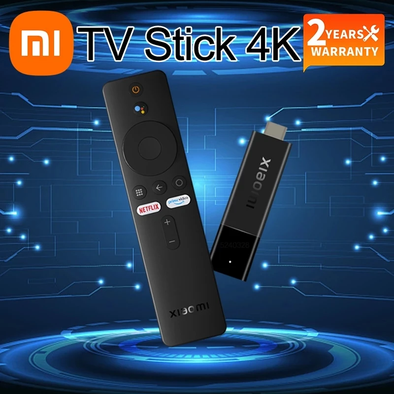 Xiaomi Mi TV Stick 4K Global Version Android TV11 Quad-core 2GB 8GB  Bluetooth5.2 Wifi Dongle Google Assistant Netflix Chromecast