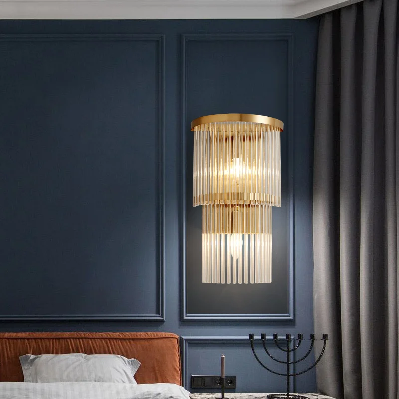 

Pinen living room light luxury wall lamp Nordic bedroom bedside lamp Simple modern personality creative corridor staircase wall