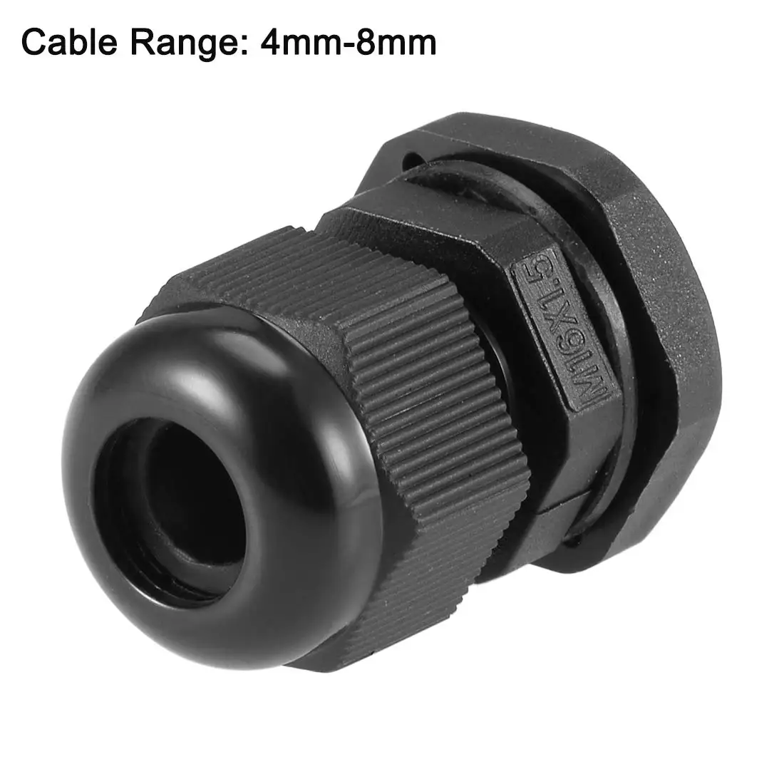 10PCS M16x1.5 Waterproof IP68 Nylon Cable Gland Joint 4-8mm Wire Hole Waterproof Nylon Joint Adjustable Locknut wit Washer Black