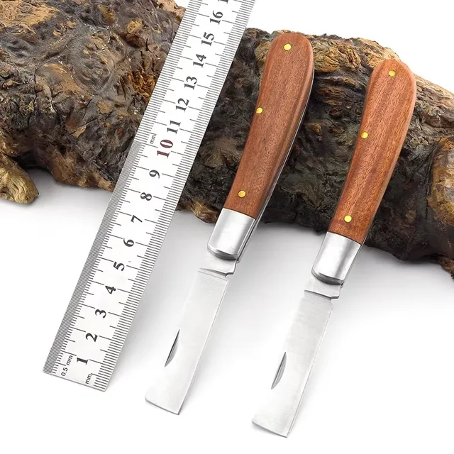 Professional Folding Grafting Knife Plant Grafting Pruning Tools Garden Fruit Tree Cutter Stainless Steel Wooden Handle Knife 5
