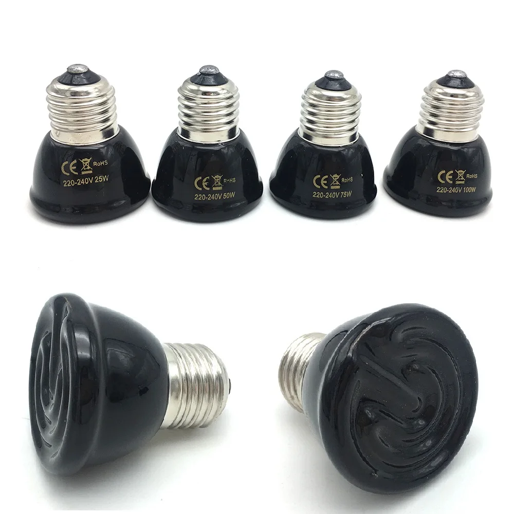 Mini Pet Reptile Infrared Ceramic Heating Lamp 110V 220V Heat Emitter Light Bulb 25W 50W 75W 100W reptile heating lamp reptile light bulb reptile lamp bulb heating lamp bulb