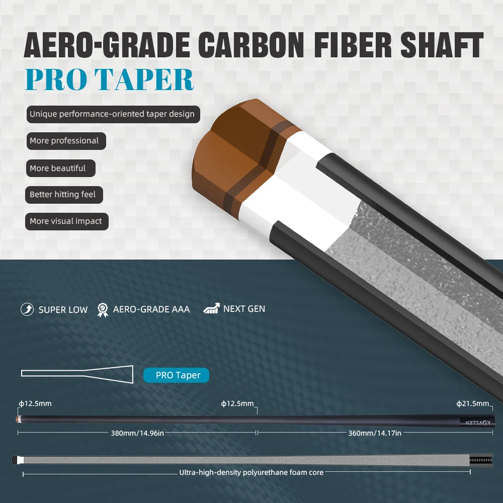 KONLLEN カーボンファイバープールキュースティック KL-08 低たわみ