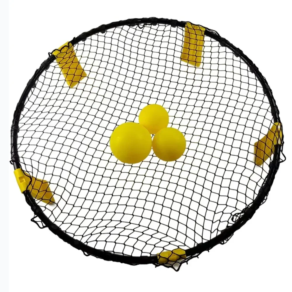 Beach Volleyball Round Net with 3 Balls for Adult Children Team Outdoor Sports Lawn Fitness Equipment