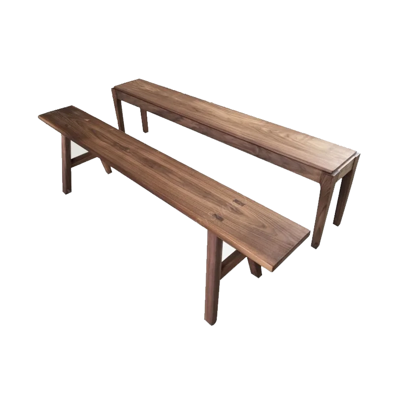 

Black walnut bench nordic solid wood bench dining table household log bedside stool