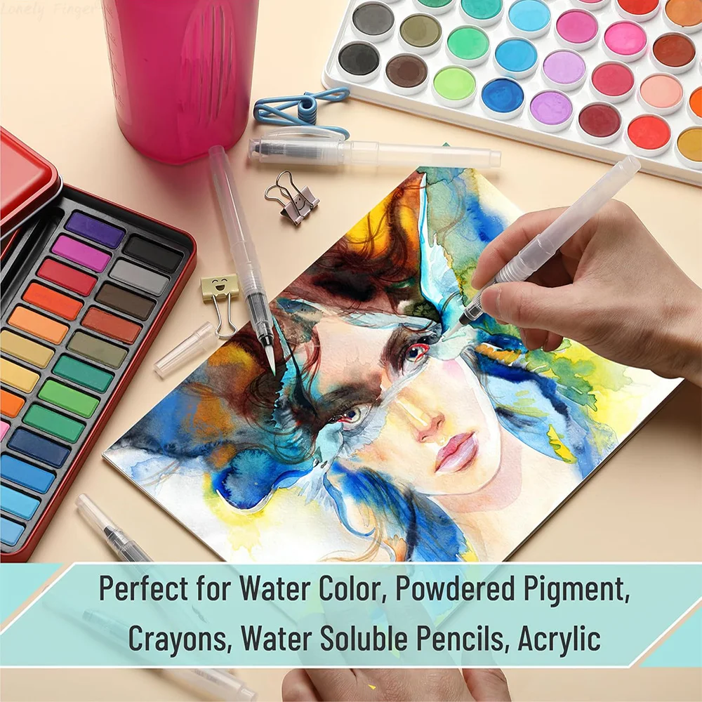 6 18PCS Watercolor Brush Pens Set Super Easy to Use and Fill for Water Soluble Colored Pencil Aqua Brush Pen Gift Ideas