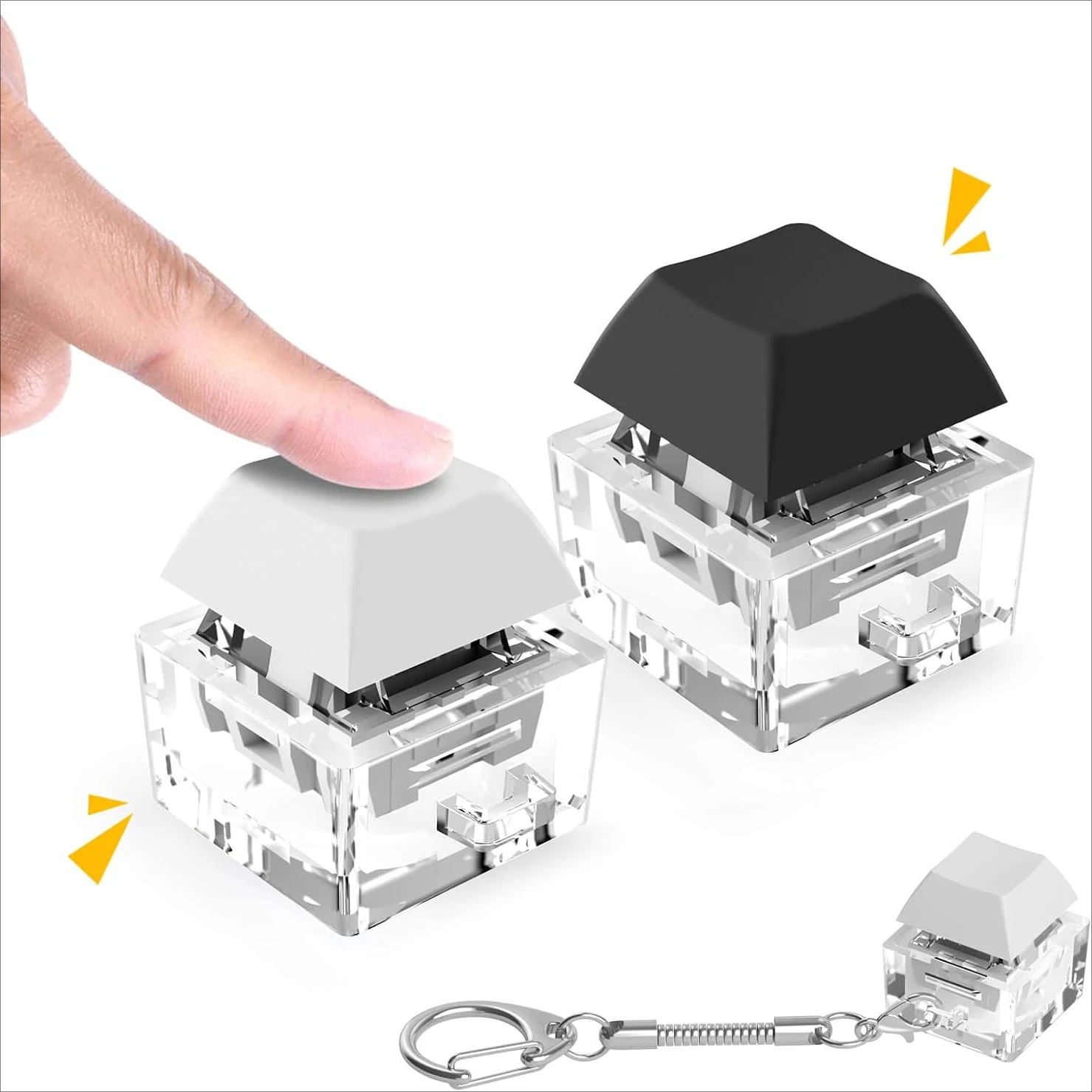 Fidget Toys Keyboard Fidget Keychain Decompression Keyjcap Clicker Toy Stress Relief Fingertip Gadget
