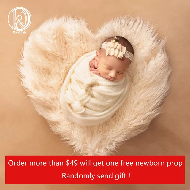 Don&Judy New Heart Blanket Newborn Baby Soft Faux Fur Photograph Prop Blanket Infant Background Photo Prop Basket Stuffer Filler