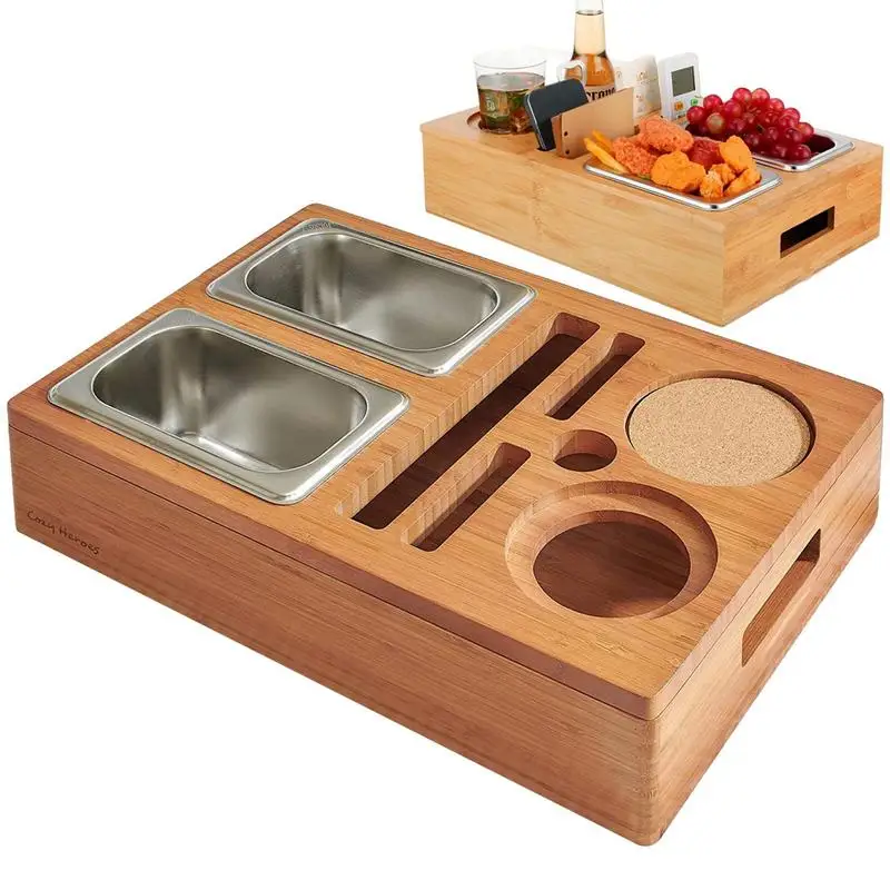 

Подставка для закусок, деревянная настольная подставка с отделениями для напитков, держатель для телефона, для гостиной, на колесах