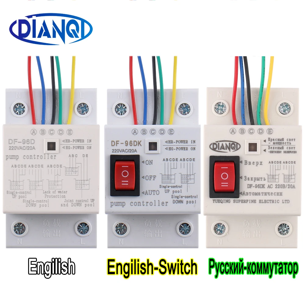 Df96D Controllore Di Livello Acqua Automatico Regolatore Della Pompa Cisterna Liquido Automatico Interruttore 220V Din Rail Di Controllo Del Livello D