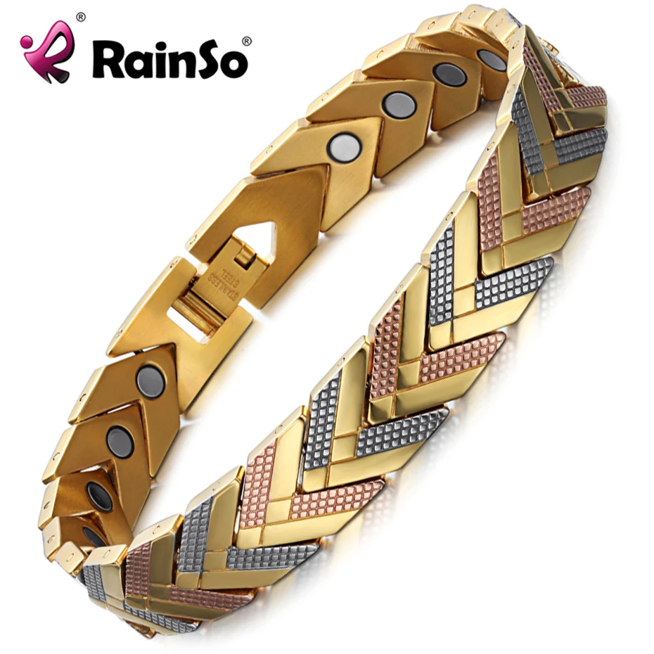 Rainso Health Care Magnetic Bracelet For Women Stainless Steel Bio Energy Bangle Bracelets Viking On Hand Fashion Girl Jewelry