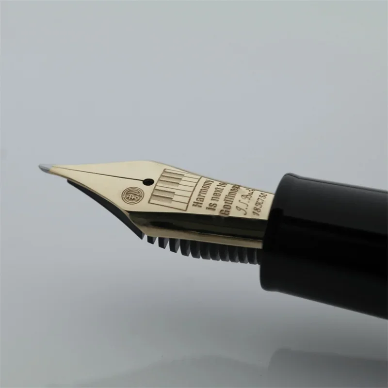 Tangmoon-ミディアムスチールペン先万年筆キャップ、K18ゴールドペン先