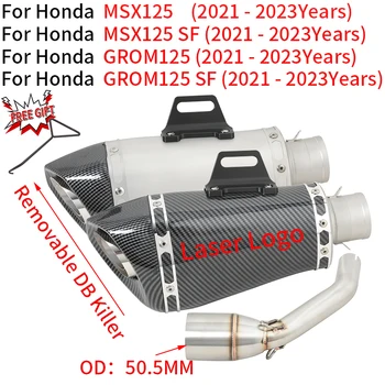 Slip On For Honda GROM125 MSX125 SF GROM 125 2021 2022 2023 Motorcycle Exhaust Escape Systems Modify Link Pipe Muffler DB Killer