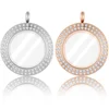 Wholesale Waterproof 28mm 33mm Twist Open Stainless Steel Round Floating Locket Pendant Plain Glass Lockets 1