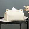 Modern Minimalist and Luxurious Living Room Coffee Table Dining Room Tabletop Tissue Box Creative Leather Drawstring Paper Box 1