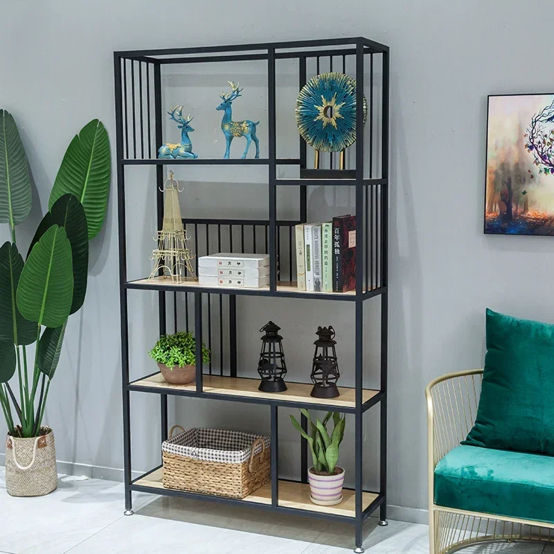 Nordic Wrought Iron Bar Cabinet Partition Bookshelf Minimalist Commercial Wine Rack Shelving Booth Vitrinas Nightclub Furniture