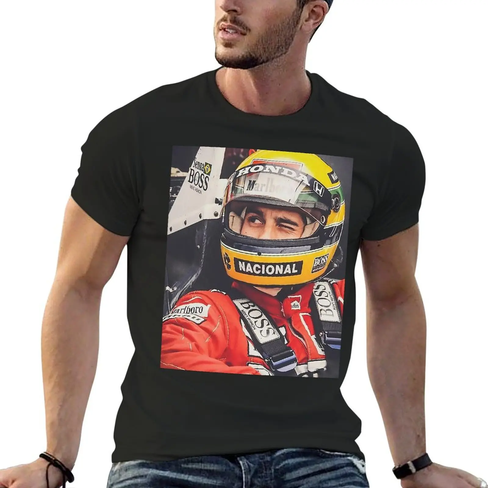 Harajuku Ayrton Senna F1 Race Raer 10 T-Shirt Maglietta Sportiva Divertente Graphic Geeky Leisure Taglia Usa