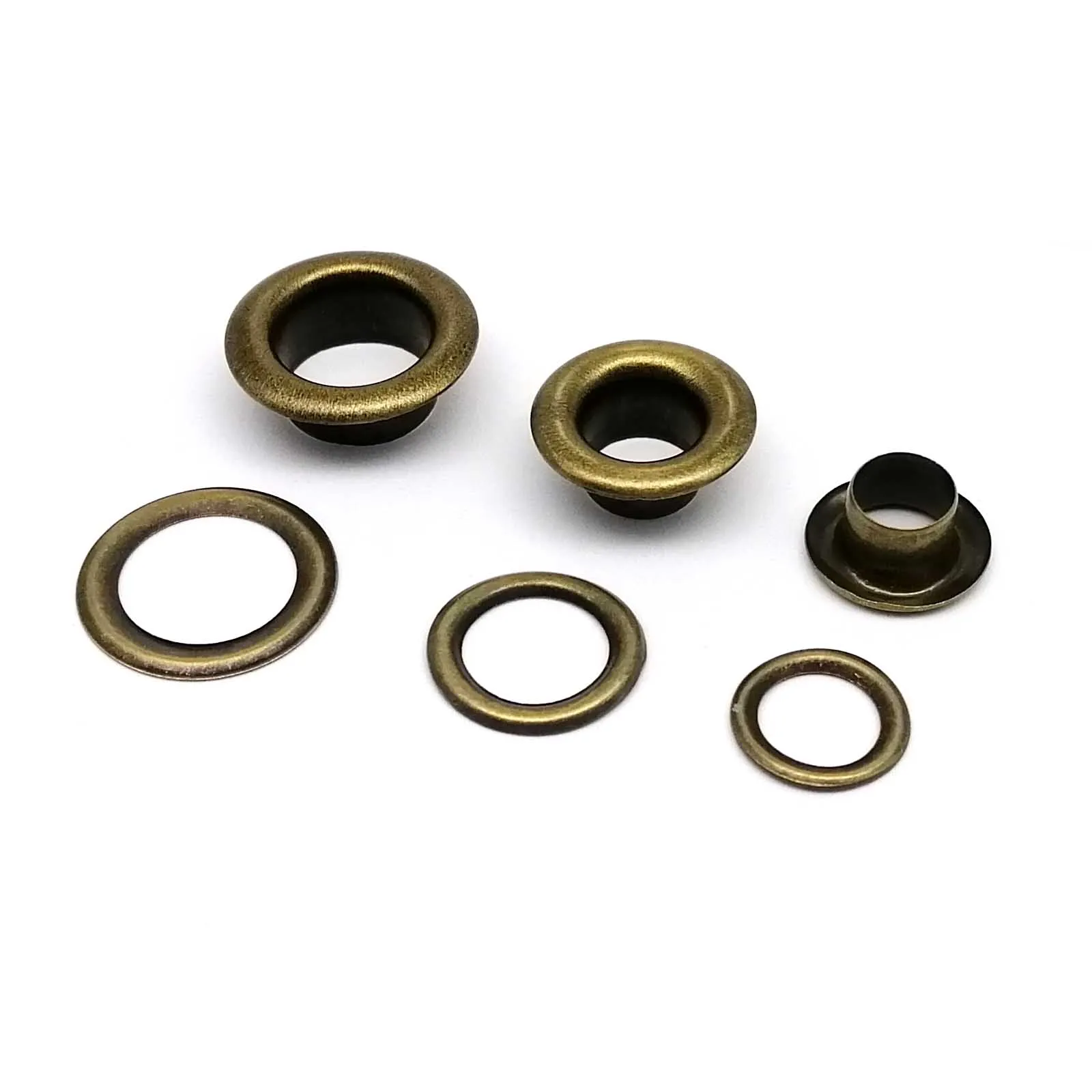 100sets 2.5mm to 12mm Antique Brass Bronze Eyelet With Washer Grommet Ring Air Hole Rivet For Leather Bag Shoes Belt Cap Clothes eyelet grommet ring eyelet grommet ring kit grommet eyelet kit metal eyelet buttons