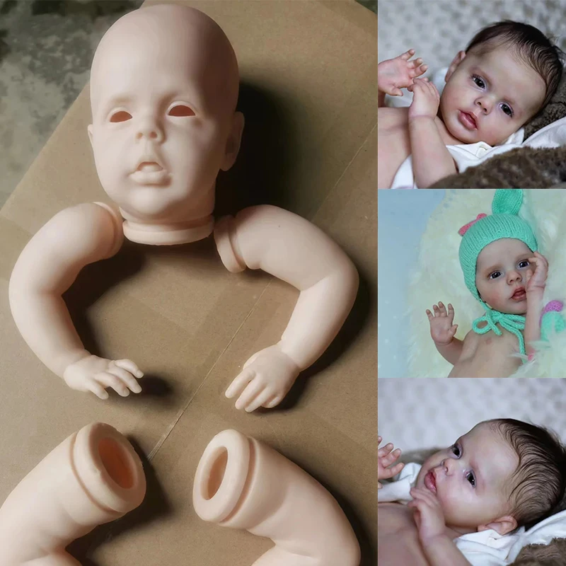 

22inch Sherry Limited Sold Reborn Baby Doll Unpainted Kit DIY With Cloth Body and Eyes Children's gifts