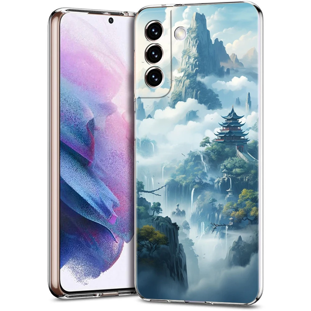 Clear Soft Silicone Landscape Art Phone Case Cover