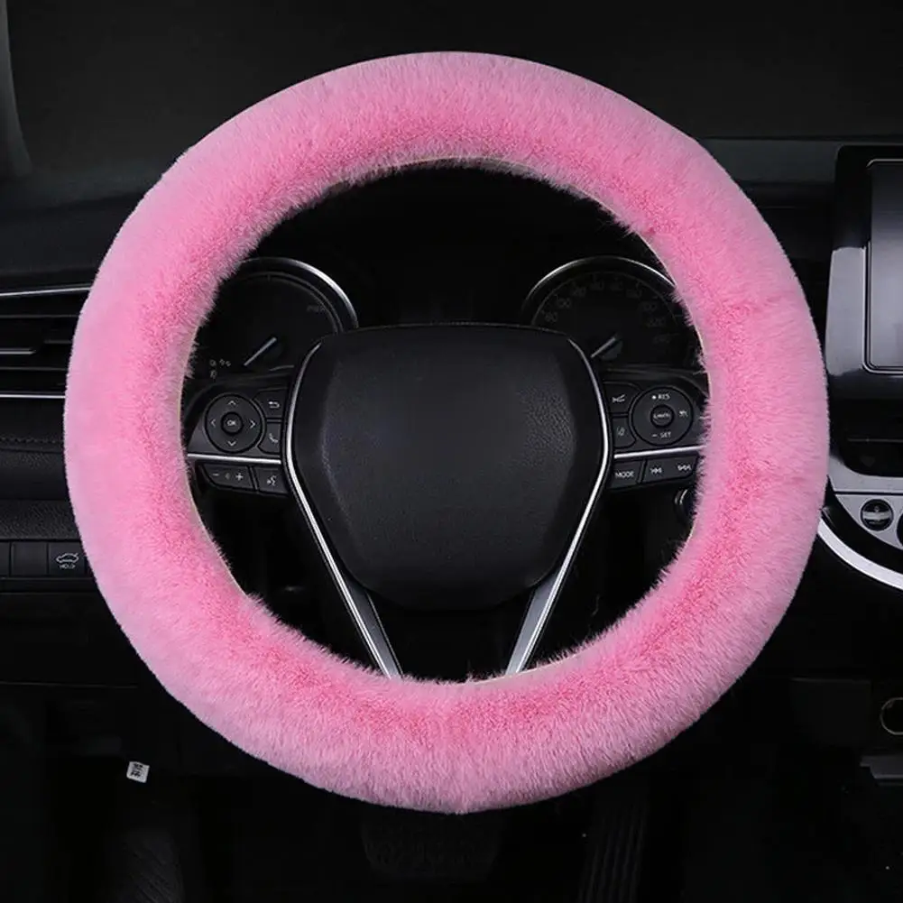 Coprivolante universale per auto in peluche coprivolante invernale in pelliccia sintetica con freno a mano e coprivolante accessori per auto