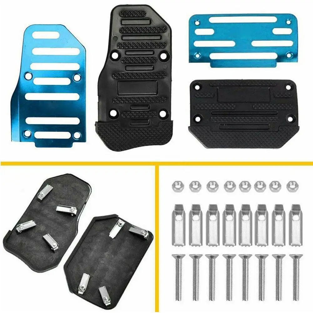 Car Accessories Car Pedals Pedal Cover Racing Pedals 2Pcs Universal Aluminum Automatic Transmission Car Foot Gas Pedal Set