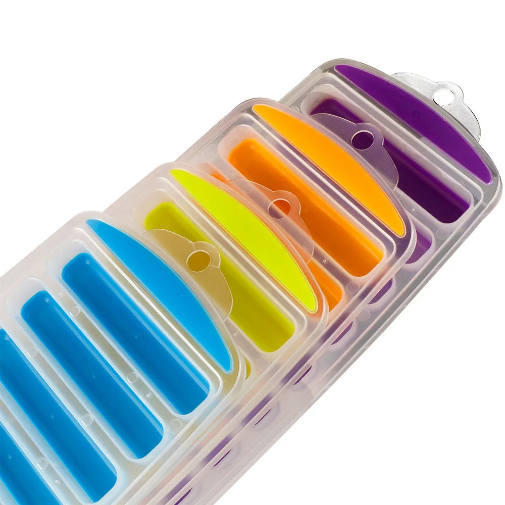 10 Holes Thin Ice Cube Tray Silicone Forms Long Strip Finger Biscuit Jelly  Chocolate Mold Non-Stick Bakeware DIY Baking Tools