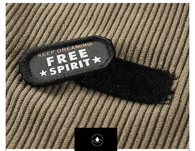 Description Picture 4 of itemMen's Casual Vintage Corduroy Denim Jacket Men Streetwear Motorcycle Windbreaker Military Bomber Varsity Coats jaqueta masculina