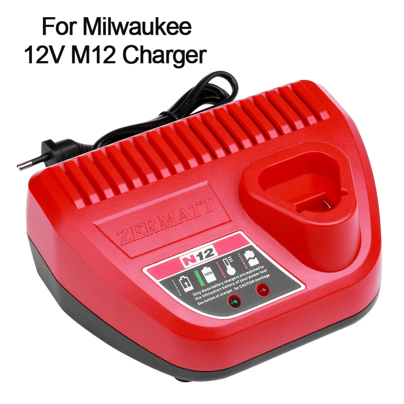 For Milwaukee 12V Li-ion Battery Charger Replacement Charger M12 12 Volt 48-59-2401 48-11-2402