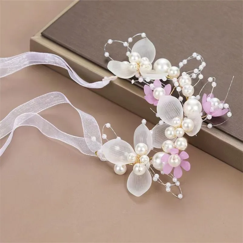 Elegant Pearl Flower Headband - Baby Girls Wedding Hair Accessory