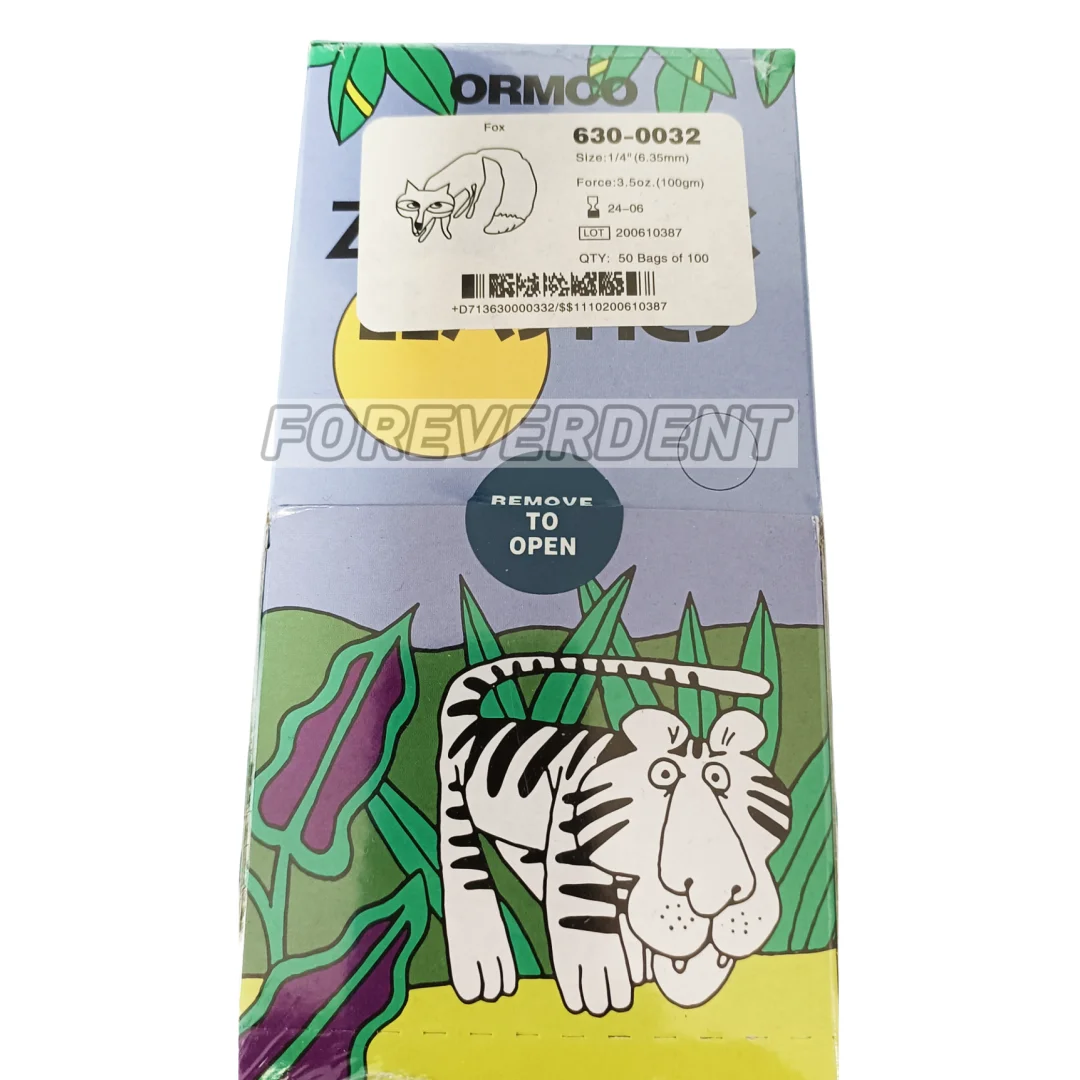 1/4''(Fox) ORMCO Zoo Elastics Bands Dental Z-pak Elastic