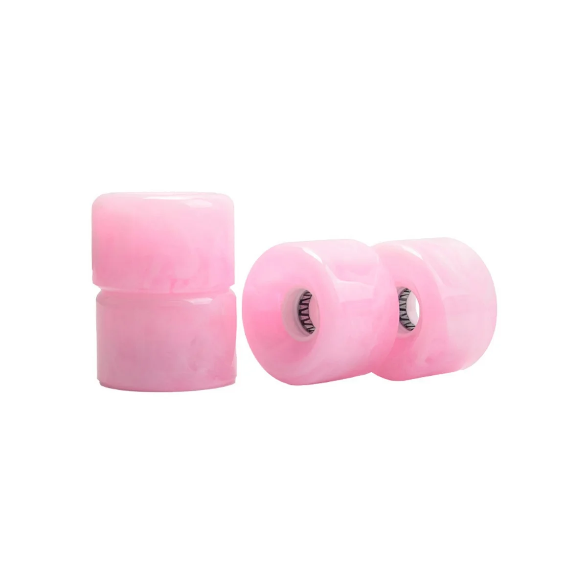 

4Pcs Land Surfboard Luminous Wheel,Color Glitter PU Wheels for Skateboard Longboard,High Elastic Surfboard Wheels Pink