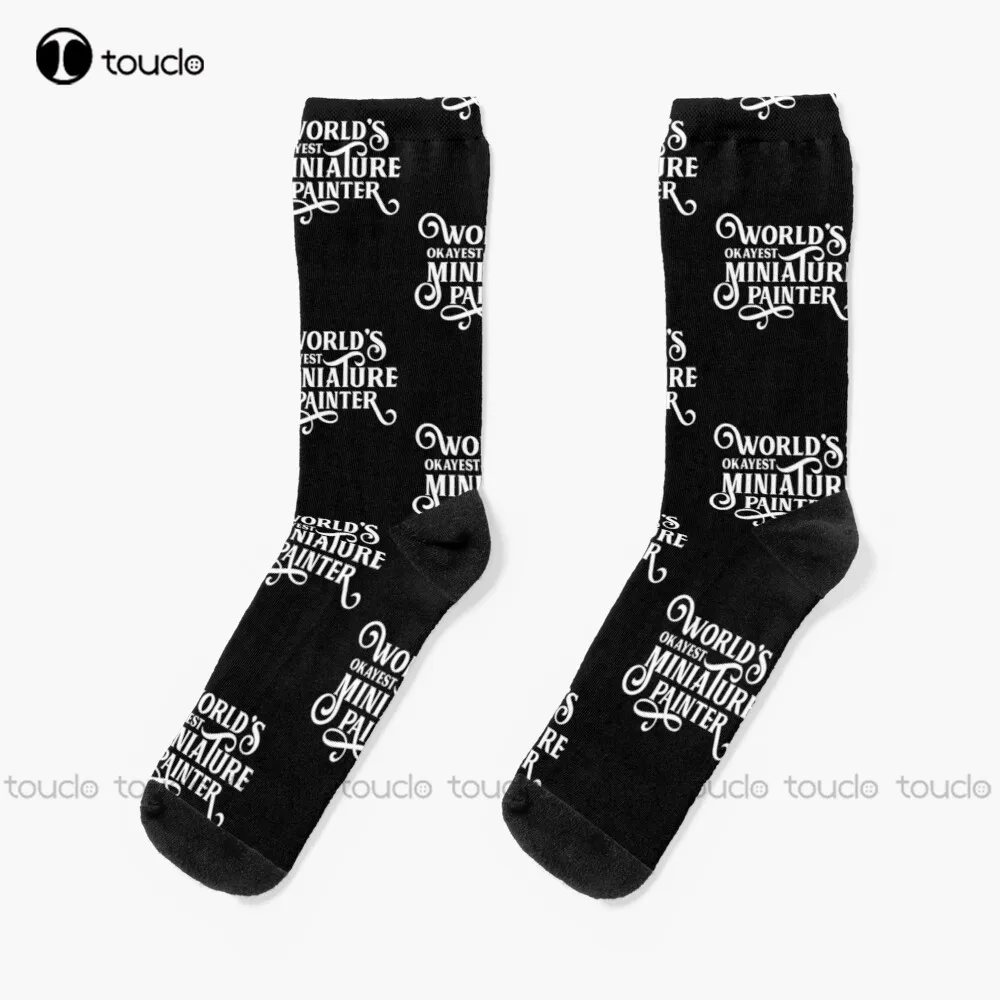 

Worlds Okayest Miniature Painter Socks Mens Socks Crew Fashion Creative Leisure Funny Art Abstract Oil Painting Socks Cartoon