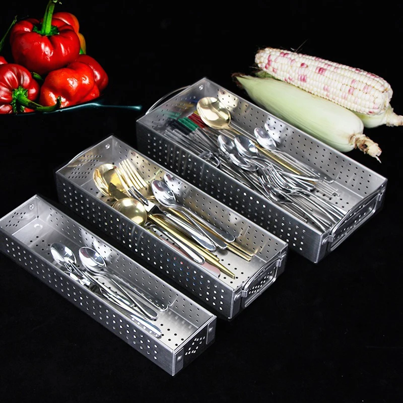 Scatola per posate in acciaio inossidabile 304 Porta bacchette Stoviglie da cucina Scolapiatti Bacchette per la casa Cucchiaio Coltello Forchetta Scatola di immagazzinaggio  15