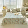 Floral Style Flat Sheet Set 100% Cotton Bed Sheets Sets Flower Leaves Botanical Pattern Printed Soft Bedding for Bedroom Decor 2