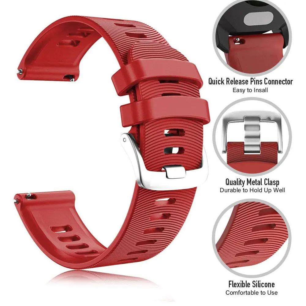 Premium 20mm Silicone Smartwatch Band - Elegant Strap