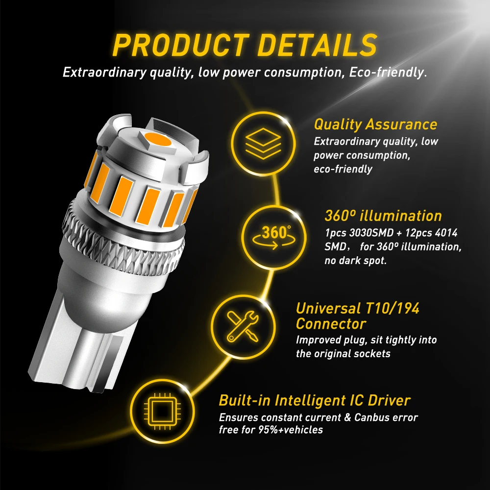 2  W5W T10 ڹ Led Canbus ڵ ׸  194 168  LED    ĻƮ VW Ʈ ޸  BMW ƿ