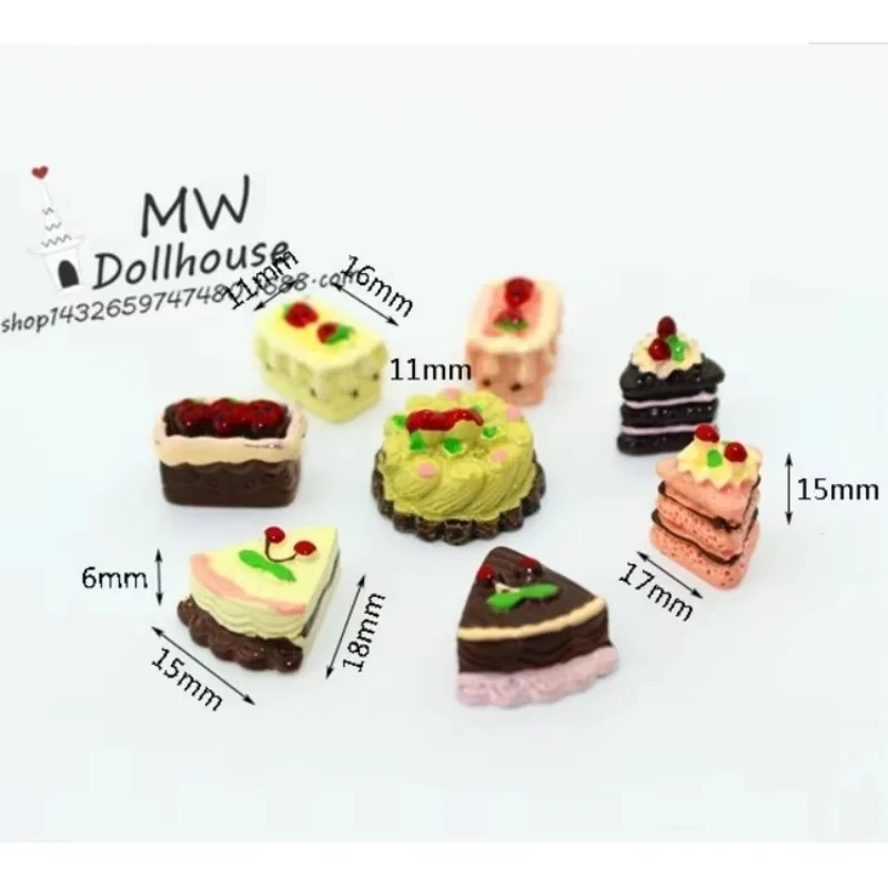 8Pcs/Set Creative Small Cake Decoration Models Miniature Sweet Food Dollhouse Accessories Handmade Miniatures Figurines Crafts