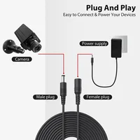 Uvusee CCTV 10 mètres 5M 15M 20 mètres 2.1x5.5mm Dc 12v câble d'extension d'alimentation pour caméras de sécurité Audio caméra Ip Dvr autonome 5