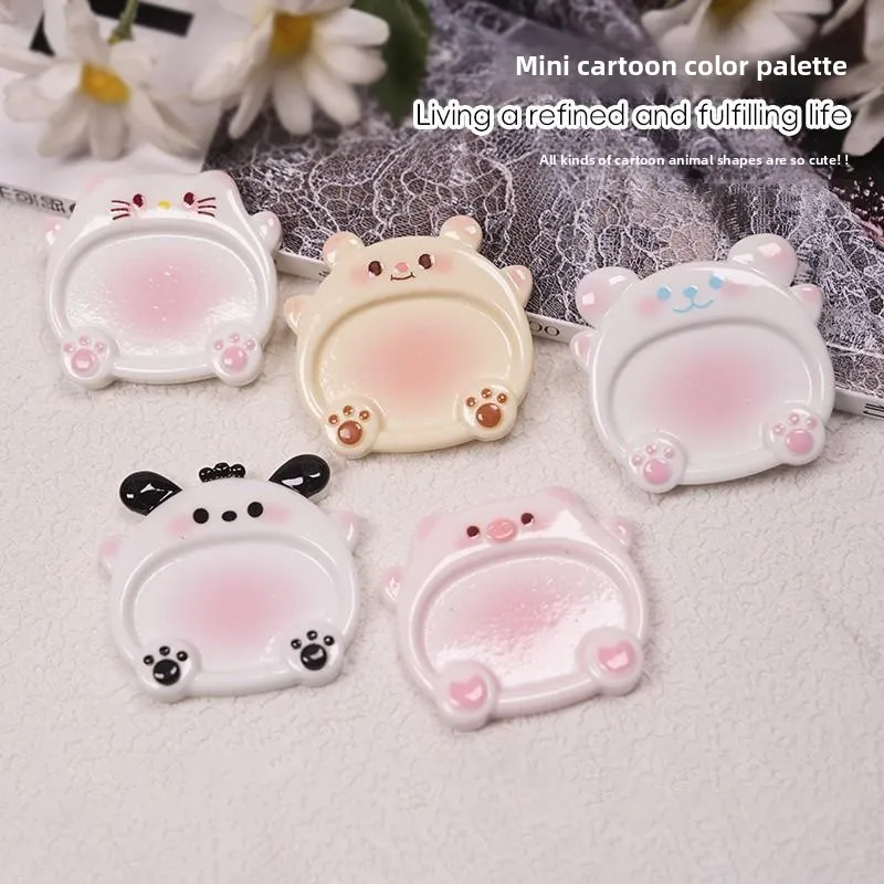 Cartoon Pig Color Palette Nail Art Mixing Color Drawing 1pcs Pallet Gel Polish Nail Painting Board Palette Manicure Tools