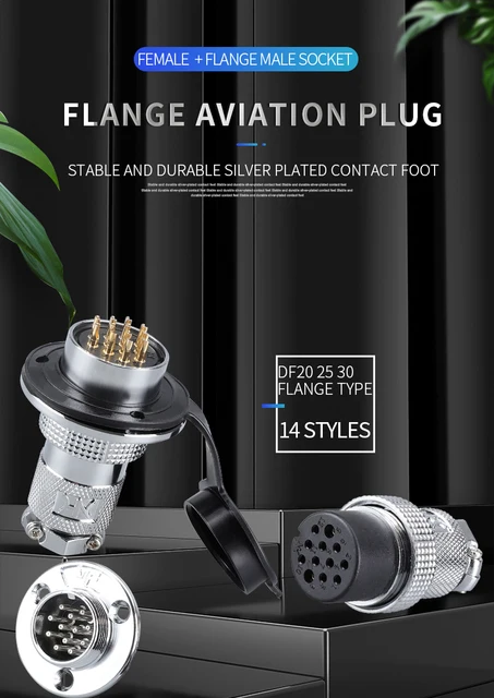アイ 1sets M25 DF25 GX25 flange mounting 3-hole fixing aviation