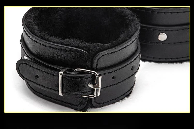 Produits pour adultes Menottes liées, croix, peluche en cuir, ensemble amusant de 3 pièces, jouets groupés_voghion.com