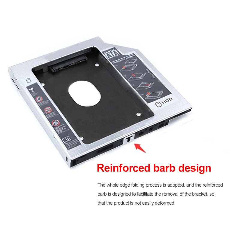 2.5 ġ SSD DVD -ROM Ŭ  ϵ ũ ̺ SATA 3.0, ˷̴ 2  HDD ĳ, 9.5mm, 12.7mm, 9.5mm