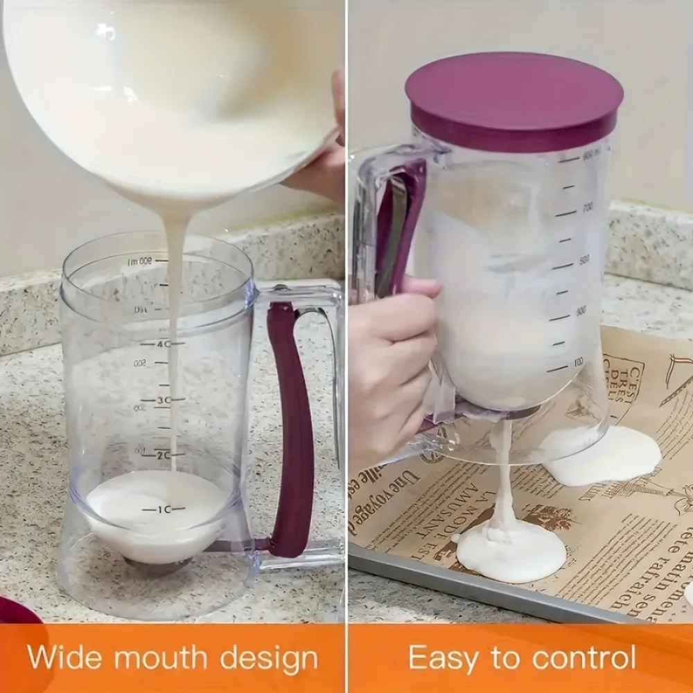 Multipurpose Kitchen Tool: Easy-Pour Pancake Batter Dispenser,Perfect for Pancakes, Waffles, and Muffins,ABS Material ﻿