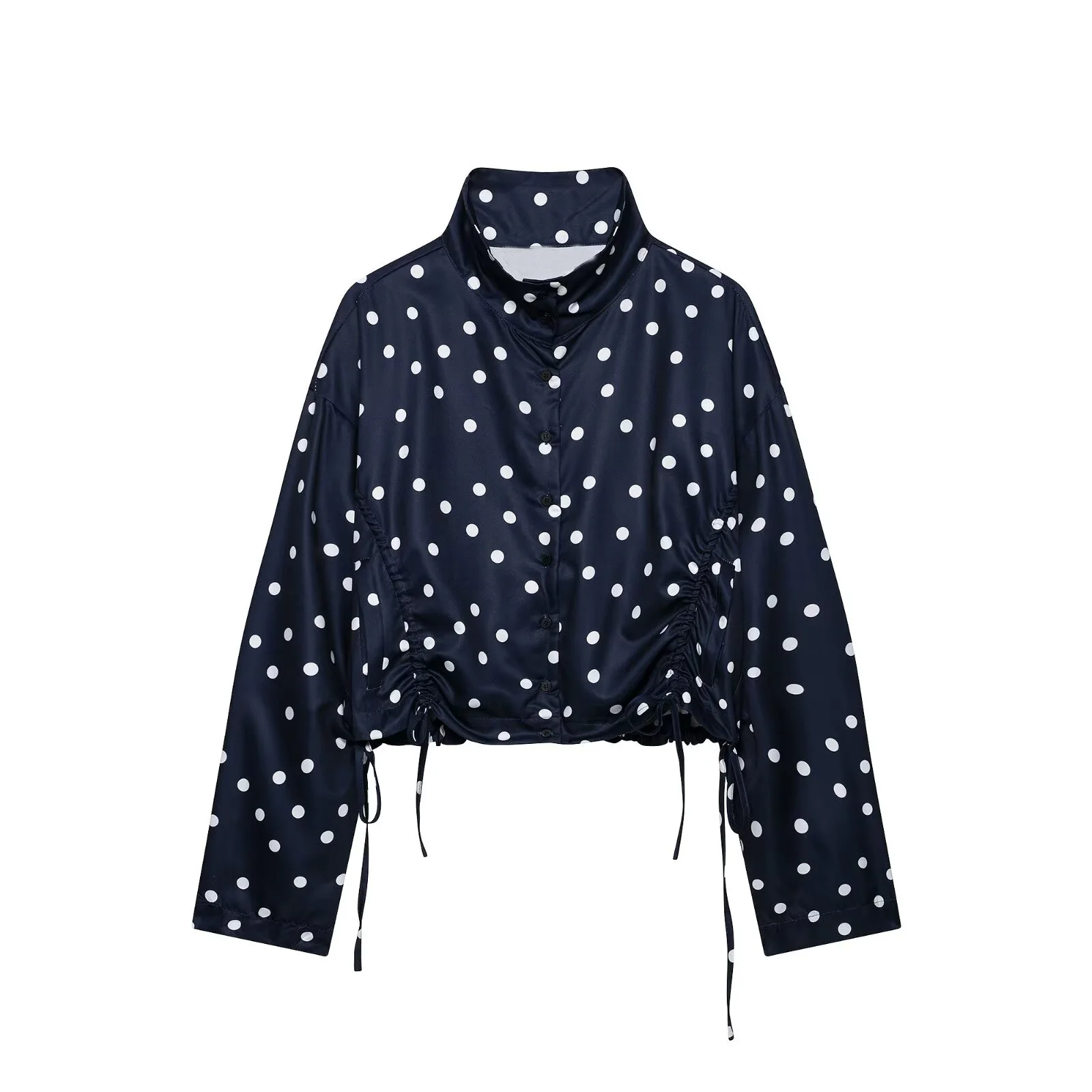 Women's Chic Polka Dot High Collar Jacket - Spring Collection